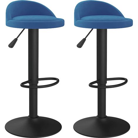 Maison Exclusive - Sgabelli da Bar 2 pz Blu in Velluto (1/5)