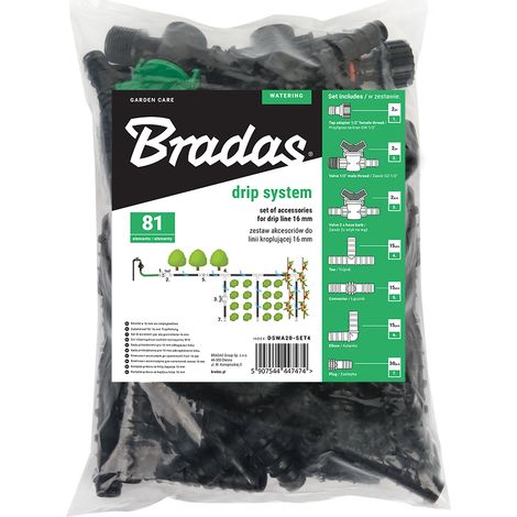 Kit raccords irrigation goutte-à-goutte 16 mm 81 pièces (1/4)