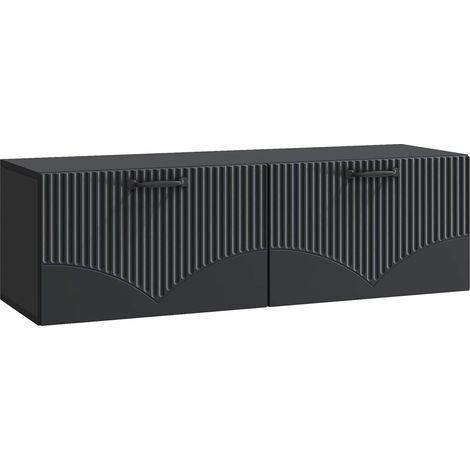 vidaXL Mobile Porta TV da Muro Montaggio a parete Nero 98 x 31 x (1/5)