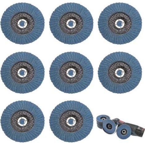 Lot De 8 Disques Abrasifs à Lamelles 76 MMx10MM, Grain 40/60/80/120 Kit De Mélange Ponçage Efficace Disques, Pour Enlever Ebavure, Rouille, Polissage, Finition(Bleu) (1/5)