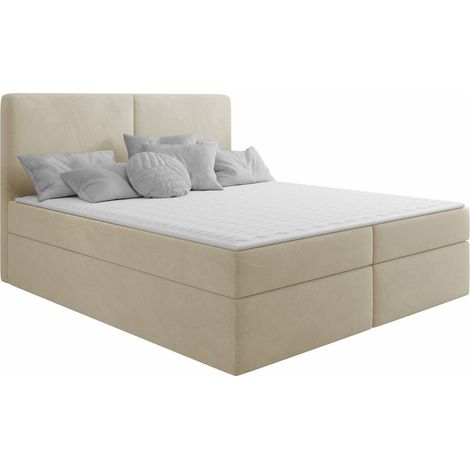 Cama continental Zanesville 100, Manila 02, Continental, Doble, 160x200, Tapiz, Somieres, 162x209x115cm