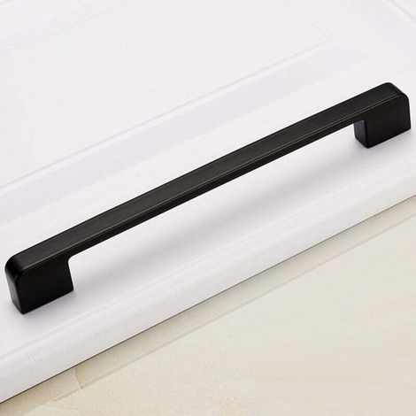 Poignées de meuble de cuisine modernes en alliage d'aluminium Noir mat Distance entre les trous (10pcs,192 mm) Poignée de meuble (1/3)