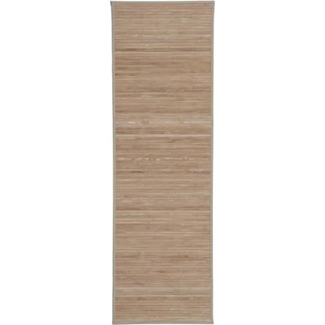 Tapis de sol antidérapant - JUANIO - JUANIO - Bambou 200x60 cm - Beige - Rayures (1/3)