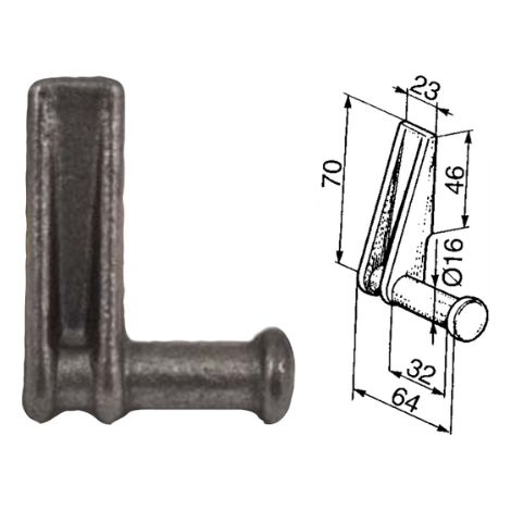 Cerniera posteriore leggera 16mm sinistra/destra Cermag - Destra