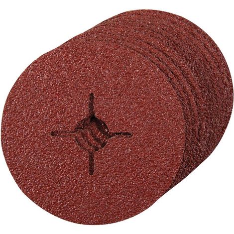 Disque abrasif de ponceuse grain 80 – Lot de 10 disques fibres Ø125mm – Pour métaux et bois – Longue durée – Rosver
