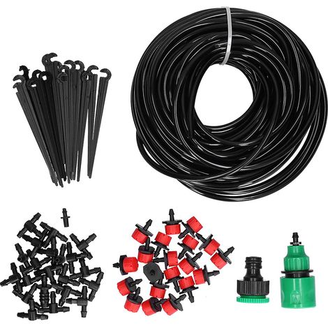 Irrigazione a goccia automatica con tubo da 20 m – 4/7 ore – per giardini e vasi – Kit di distribuzione regolabile (1/5)