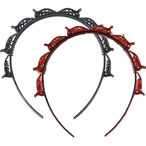 Épingle à cheveux double frange 2 pièces, pince à franges coiffure, accessoire cheveux femme, clip à mèches, barrette chignon, entretien coiffant (1/5)