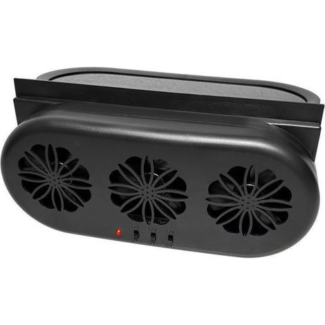 3-flammiger Auto-Abluftventilator, USB- und solarbetrieben, leise, mit separatem Schalter.