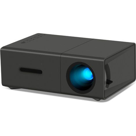 Mini projecteur portable YG300 : projecteur multimédia Full HD 1080p pour home cinéma, compatible iOS et Android smartphone, tablette, ordinateur portable, PS4, clé TV, lecteur DVD, HDMI, AV, USB Noir (1/5)