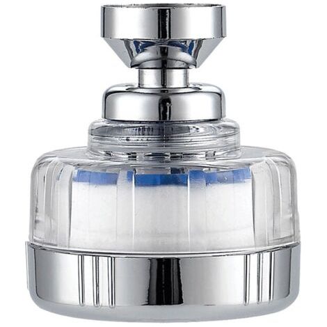 Wasserfilterhahn mit 6 PP-Baumwollfilterelementen, universeller Anti-Kalk-Wasserhahnfilter, 360° drehbarer Sprühkopf FLITI