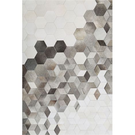 Rug SASON Grey 140 x 200 cm Leather