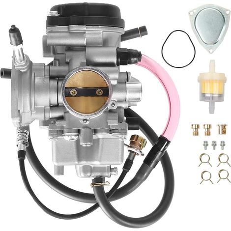 Carburateur compatible avec 2000-2006 Yamaha Big Bear 400 & Kodiak 400 YFM400, 2004-2006 Bruin 350, 2007-2012 Grizzly 350 450, 2006-2010 Wolverine 350 450 YFM 4x4 ATV Carb Pièces de rechange