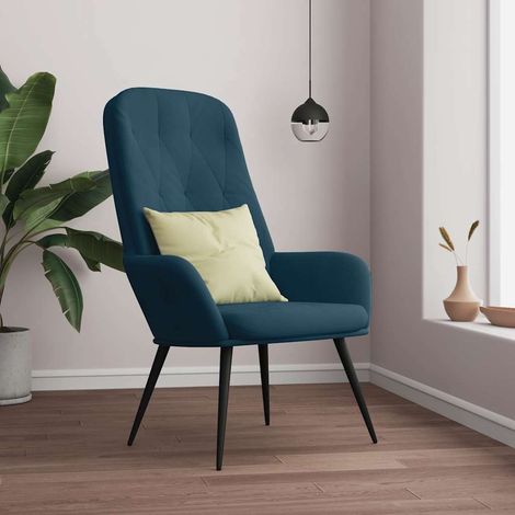 vidaXL Sillón de relax de terciopelo azul (1/5)