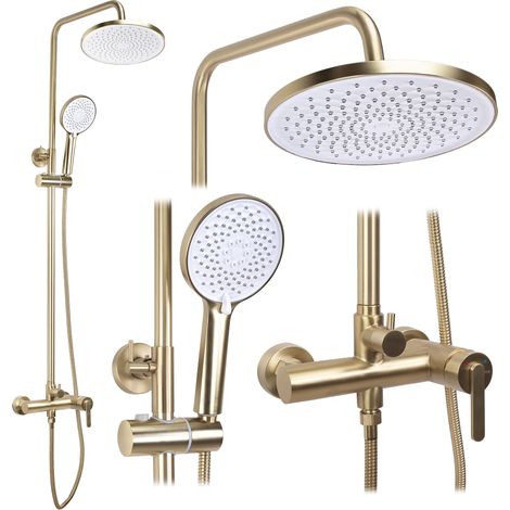 Juego De Ducha Rea Ontario Led Brush Gold