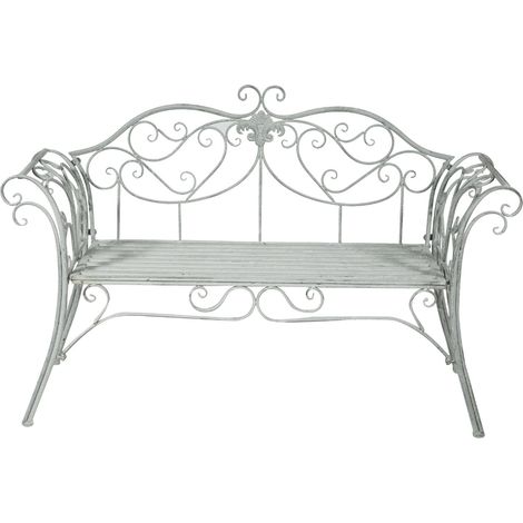 Outdoor iron bench 133x49x90 cm Garden and entrance sofa Grey metal bench 2-seater indoor chair Iron Bench Sofa park cast iron (1/5)