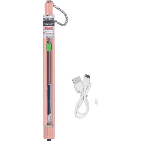 Testeur de câbles fibres optiques 20 km, localisateur visuel de défauts VFL, stylo rouge lumineux rechargeable modèle doré (1/5)