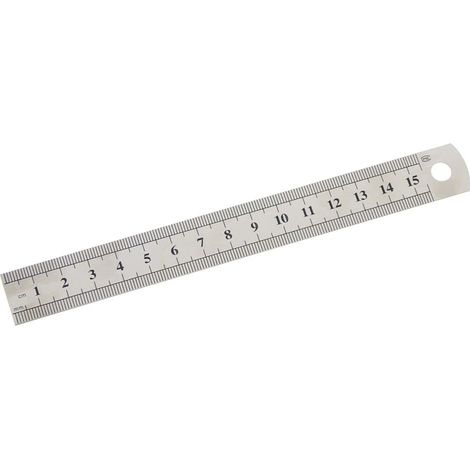 Règle droite en acier inoxydable de 15 cm (6 pouces), double (1/5)