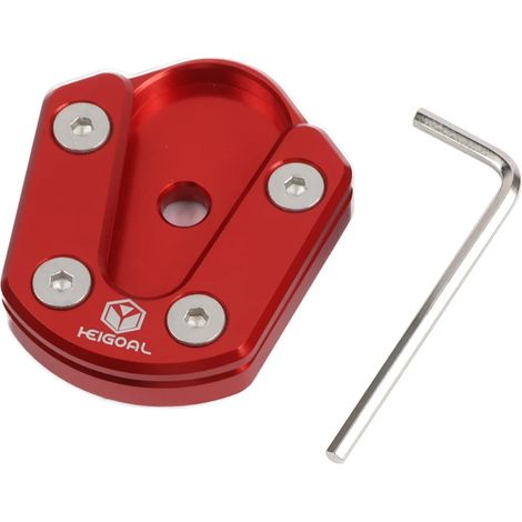 (Rouge) Compatible avec Aprilia SRGT200 SR GT 200 Accessoires Extension de béquille latérale en alliage d'aluminium Plaque de support de pied maxpower (1/4)