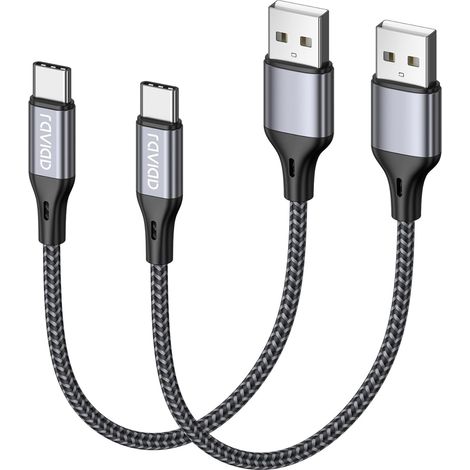 Câble USB C Charge Rapide 30CM/Lot de 2, Câble USB vers USB C Court (1/5)