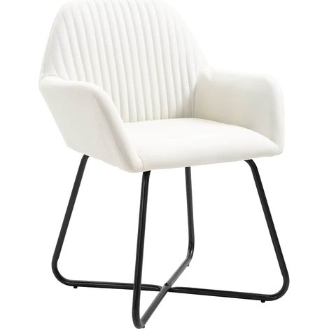 Maison Exclusive - Esszimmerstühle 4 Stk. Creme Stoff (1/5)