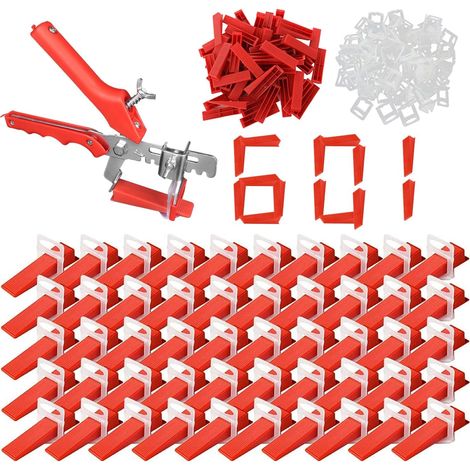 601 Pièces Croisillon Autonivelant 3mm Croisillon Carrelage Autonivelant Croisillon Autonivelant Cale Carrelage Kit de Nivellement pour Carrelage avec Pince Pour Carrelage Sol Carreaux de mur (1/5)
