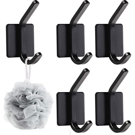Set mit 5 selbstklebenden Handtuchhaken, rostfrei und wasserdicht (1/4)