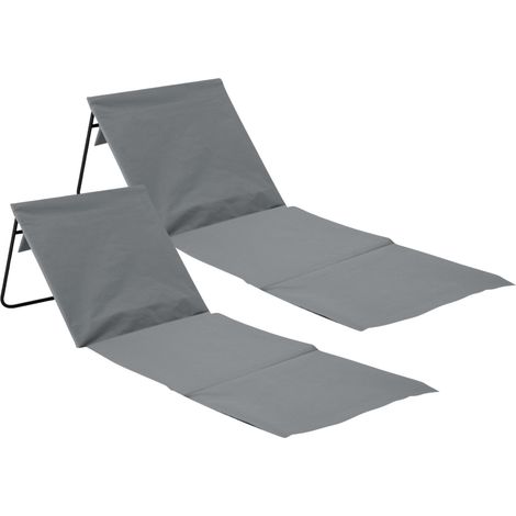 Confezione da 2 tappetini da spiaggia imbottiti pieghevoli con schienale 149,5x50,5x42 cm Thinia Home
