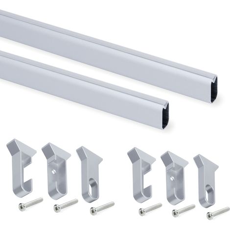 Emuca Kit 2 Barras de Armario Aluminio Anodizado (1/4)
