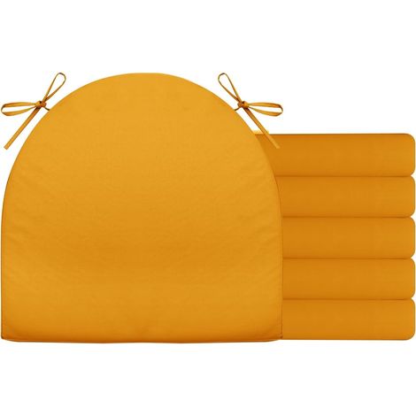 2er Set Stuhlkissen mit Bändern Wasserdicht Rutschfestes Sitzkissen Bequeme Halbrund Sitzpolster für Gartenmöbel Oder Stuhl Wasserdicht Garten 40 x 40 x 4 cm Beige (1/5)