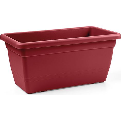 Fioriera Anthea in plastica rettangolare 50 cm rosso mattone interno o esterno