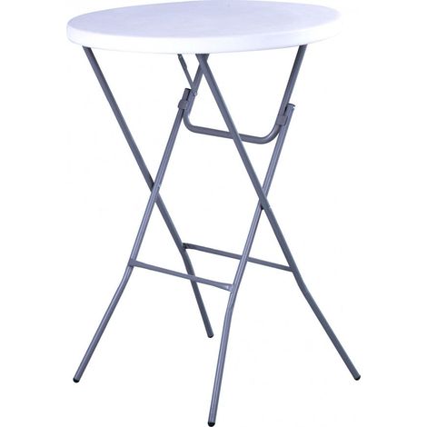 Tavolo Catering Pieghevole 80x110 h cm in Acciaio Bianco (1/3)