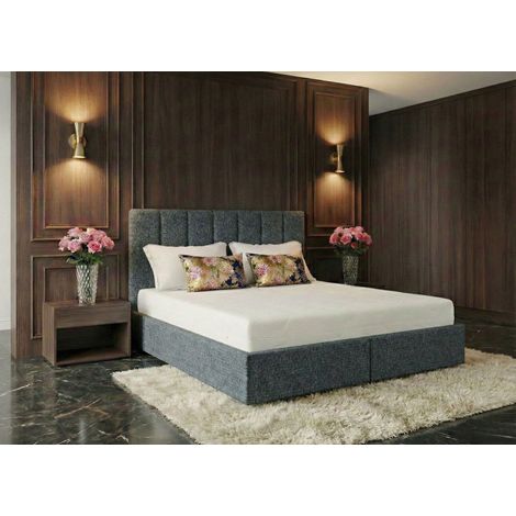 Lit Boxspring Vibe - Gris - 160x200 Cm - Lit Fonctionnel - Lit Double Design - Sans matelas (1/5)