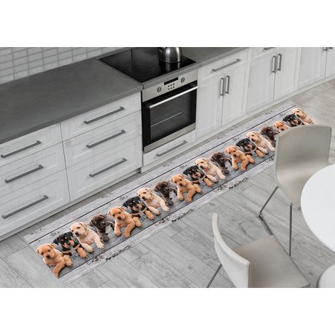 Tappeto Passatoia Antiscivolo Con Stampa Digitale Dis. Cani Legno, misura50x140coloreCani Legno (1/5)