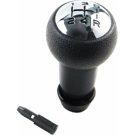Pommeau de levier de vitesses manuel 5 vitesses pour Peugeot 106 107 205 207 306 307 308 405 406 407 607 / CITROEN C2 C3 C4 Picasso - Noir et argent (1/5)