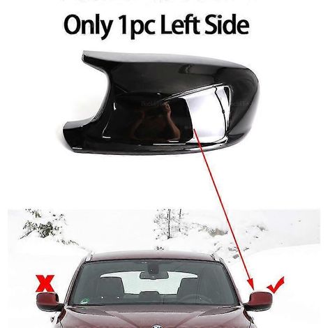 Außenspiegelkappen aus glänzend schwarzem Carbonfaser-Material für BMW X3 F25 X1 E84 (Vor-Facelift) 2010–2013 – 1 Stück links – Schwarz (1/5)