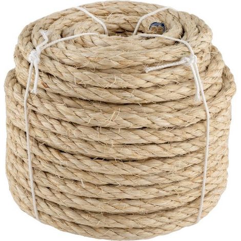 Corde en sisal câblée 8 mm x 25 m Corde en jute pour emballage, décoration, jardinage, photos, cadeaux, loisirs créatifs (1/5)