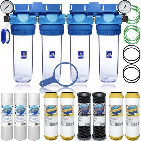 Préfiltre adoucisseur domestique à 4 étapes, ensemble Aquafilter AF-4-ST