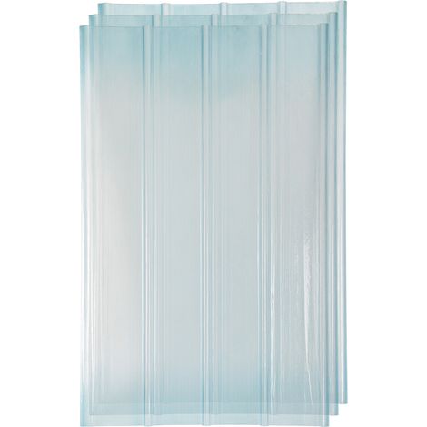 Wolketon Piastra di copertura, ondulata, trasparente, poliestere rinforzato con fibra di vetro, l.90 x L.1,60 cm, spessore 2 mm, 3 pezzi