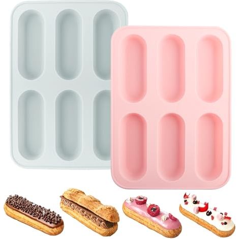 [JAMAIS UTILISÉ]Moule a Cake, 2 Pièces Moule à Cake Silicone Moules à Pain en Silicone, Moule à Petite Baguette pour Gâteaux Pain Fait Maison Gâteaux (1/5)