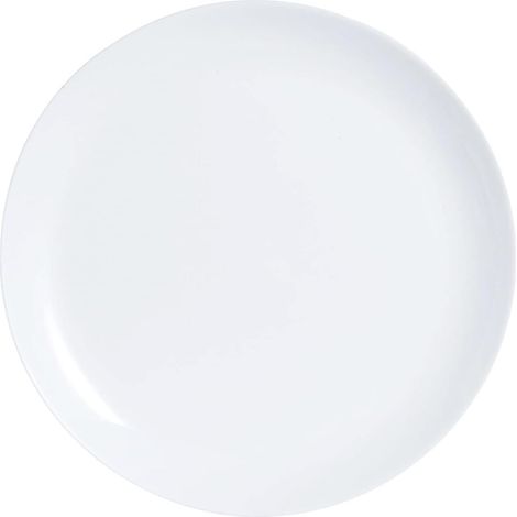 Lot de 6 assiettes plates - Verre opale blanc - Résistance extra forte - Micro-ondes et lave-vaisselle - Usage quotidien et festif - Diamètre 25 cm (1/5)