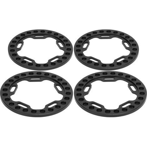 Lot de 4 anneaux de jante Beadlock extérieurs de 1,9 pouce, de rechange pour voitures RC 1/10, noirs. (1/5)