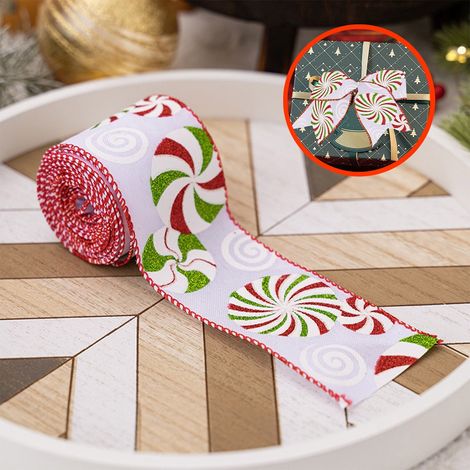 Guirlande De Noël - Ruban Imprimé Bonbons - 5 M - Pour Décoration Arbre De Noël Et Cadeaux - 1 Pièce (1/5)
