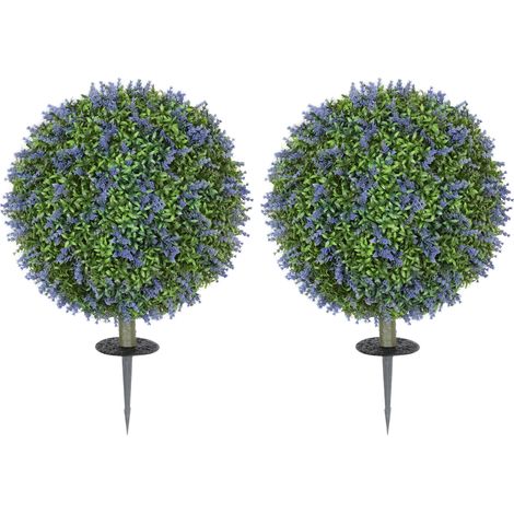 Lot de 2 lavandes artificielles sur piquet anti-UV, usage quotidien (1/5)