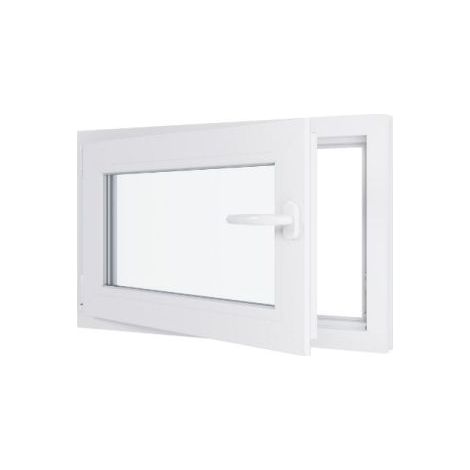 Finestra in PVC - Triplo vetro - Bianco - 800 mmx500 mm cm