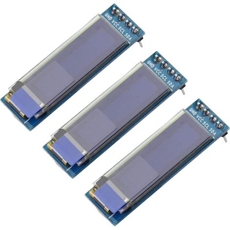 3PCS 0.91" pouces OLED Module d'affichage I2C IIC Port série 128X64 blanc LED LCD 3.3V 5V DC, bleu (1/5)