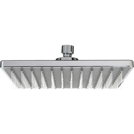 Pommeau de douche carré de 20 cm (8 pouces) à effet pluie, G1/2 réglable, haute pression, finition chromée polie, remplacement (1/5)