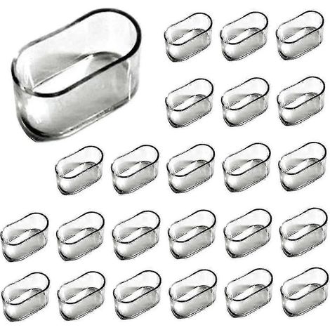 Lot de 30 protège-pieds de chaises, embouts ovales en silicone pour meubles, tables et sols, contre les rayures
