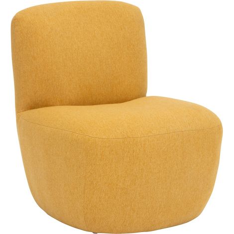 Chauffeuse, canapé avec 1 place en tissu coloris jaune ocre et bois - Longueur 65 x Profondeur 71 x Hauteur 68 cm (1/4)