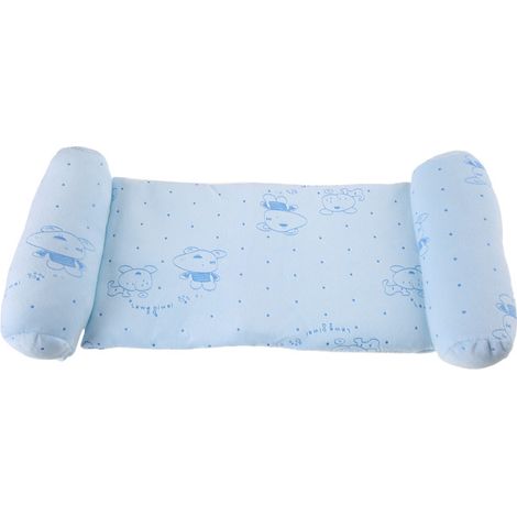 Anti-Roll-Babykissen aus Baumwolle für einen ruhigen Schlaf und zur Vorbeugung von Plagiozephalie bei Neugeborenen (blau)