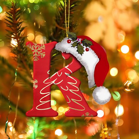 Lettres - Décoration Arbre De Noël En Acrylique - 26 Pièces - Pour Intérieur Extérieur - Ornement Personnalisable - 8 cm (1/5)